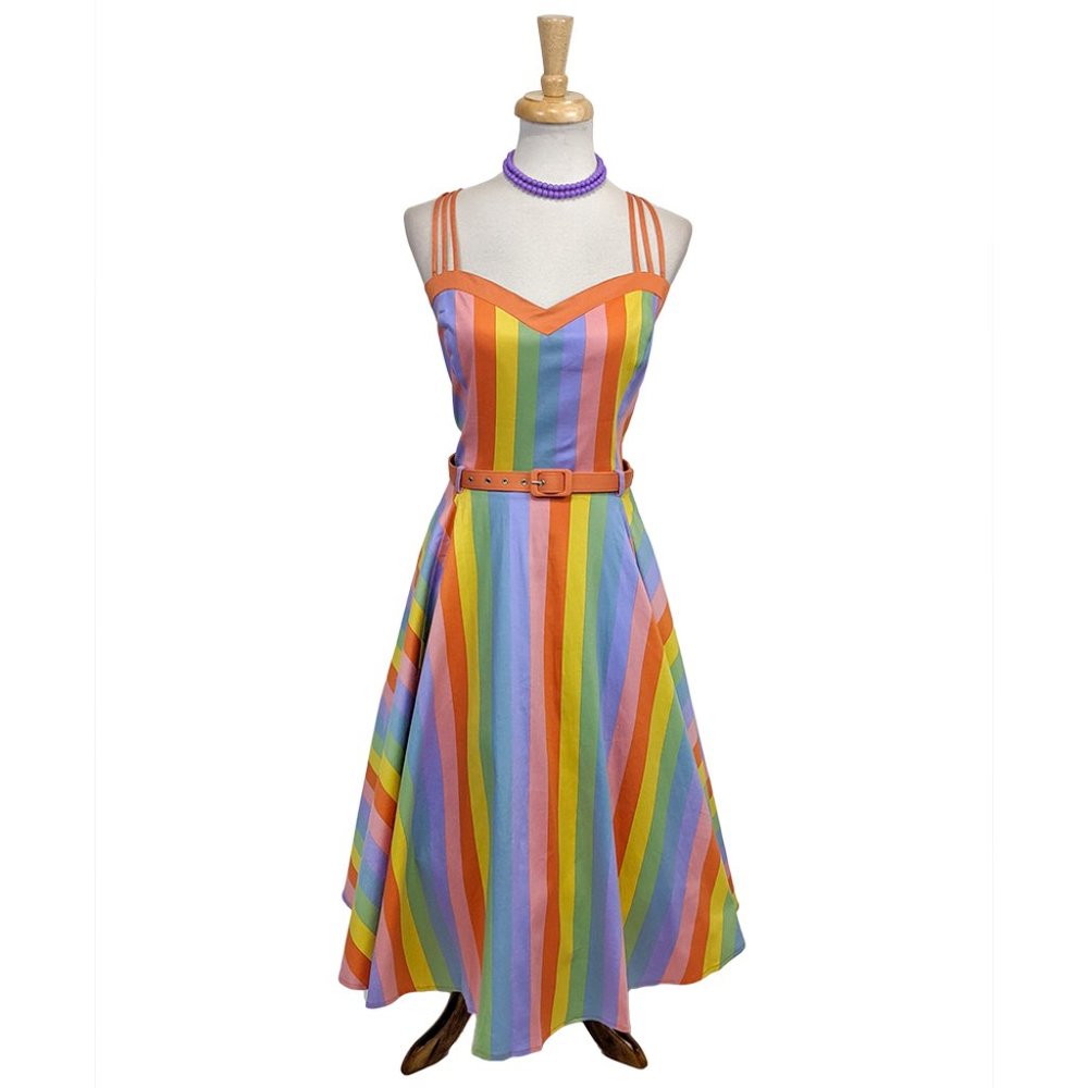 Collectif Nova Rainbow Swing Dress - Picture 2 of 7
